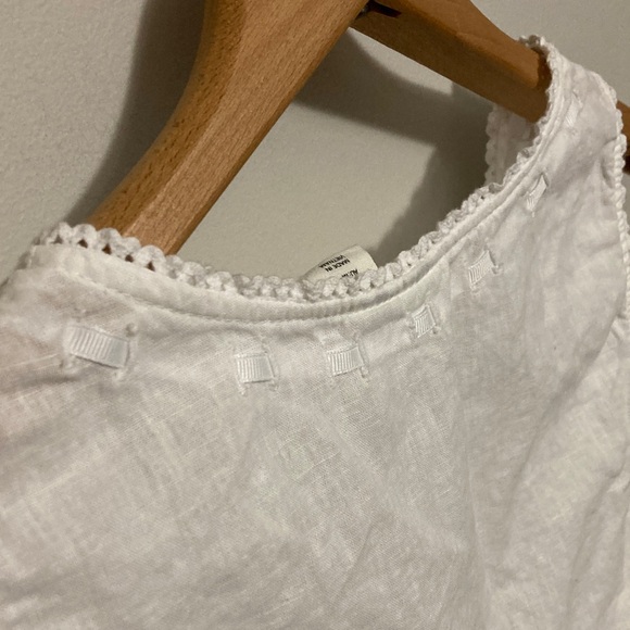 Joie White Sleeveless Button-Front Blouse, Size Medium, Linen Cotton Blend - Picture 9 of 9